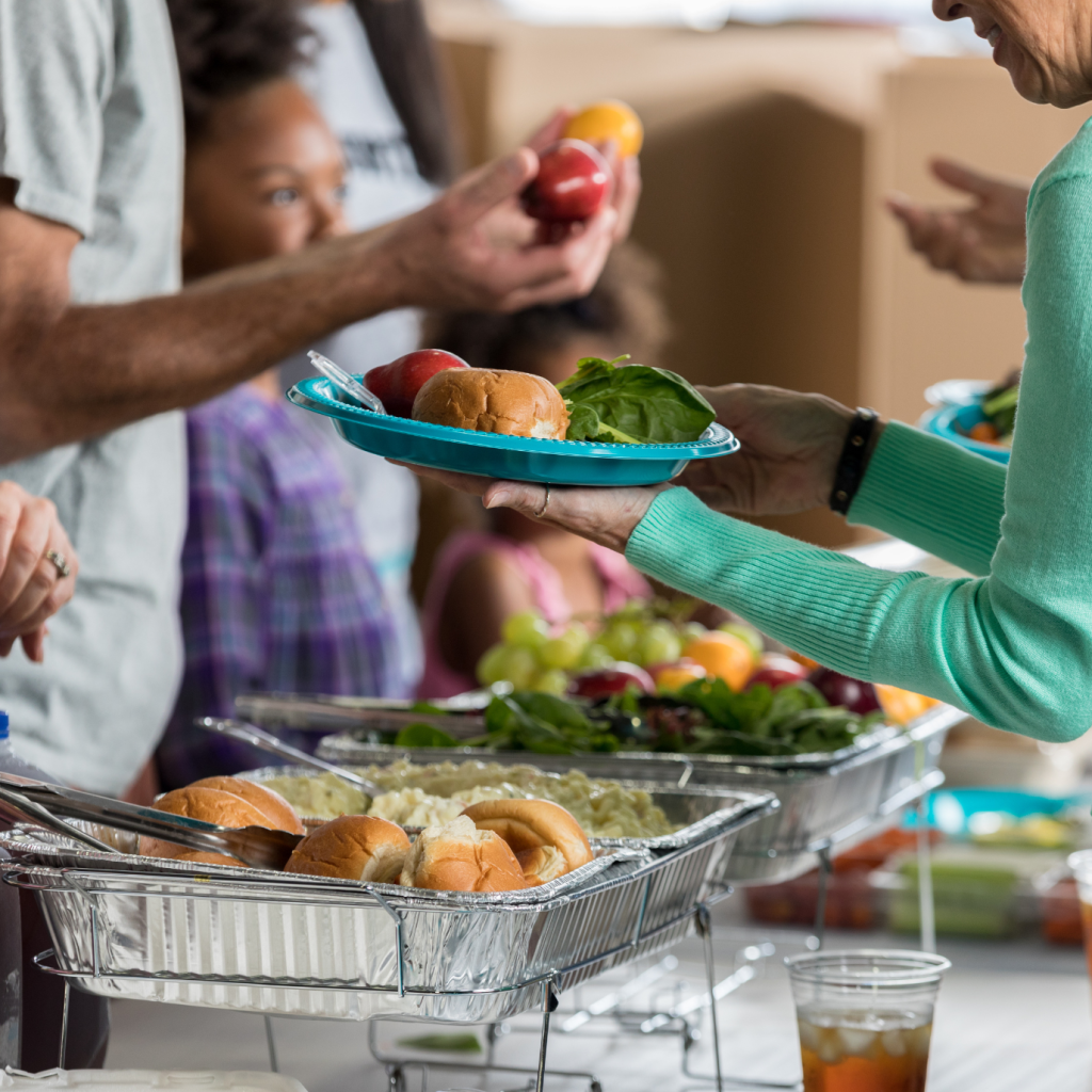 Food donation at a food bank